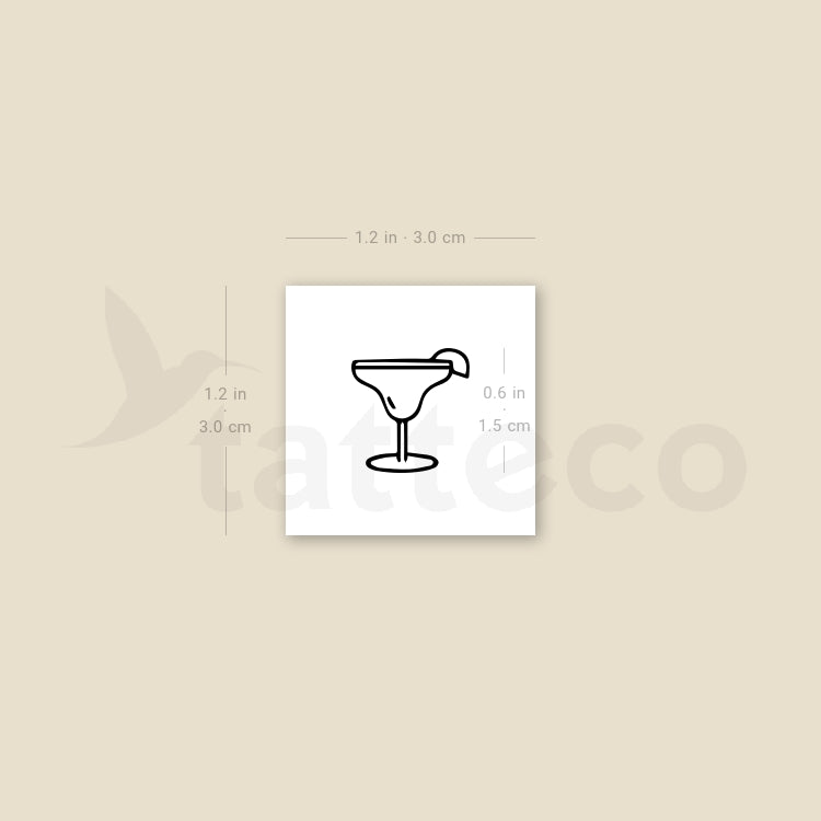 Margarita Cocktail Temporary Tattoo - Set of 3
