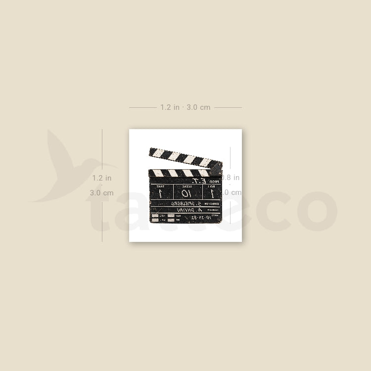 Clapperboard Temporary Tattoo - Set of 3