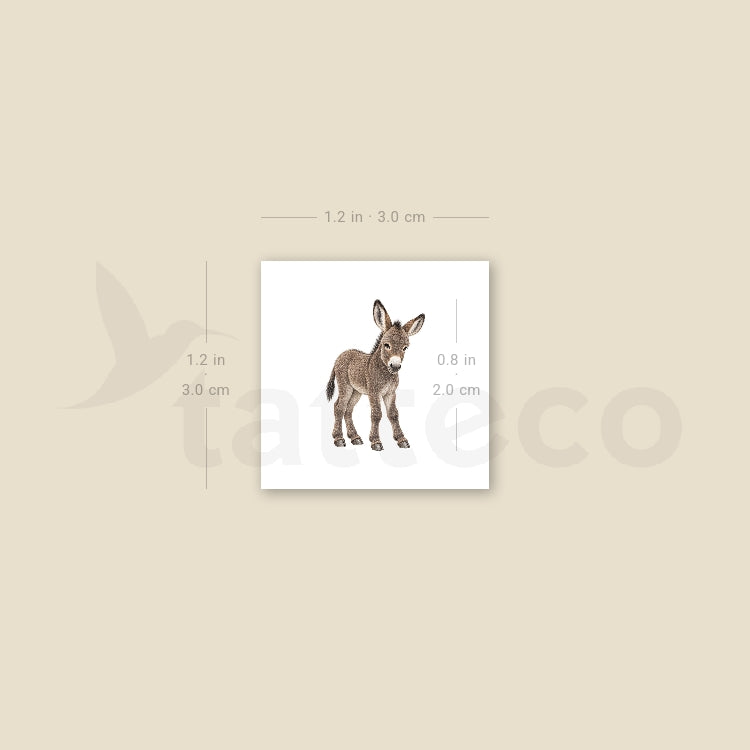 Baby Donkey Temporary Tattoo - Set of 3