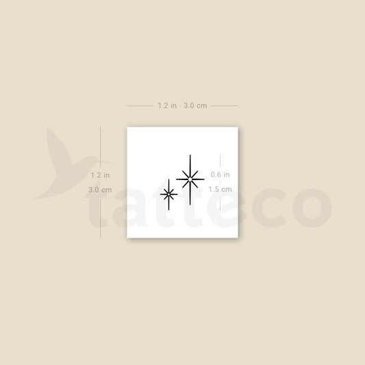 North Star Couple Temporary Tattoo - Set of 3