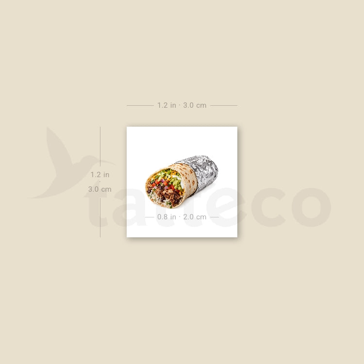 Burrito Temporary Tattoo - Set of 3