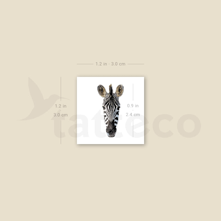 Zebra Head Temporary Tattoo - Set of 3