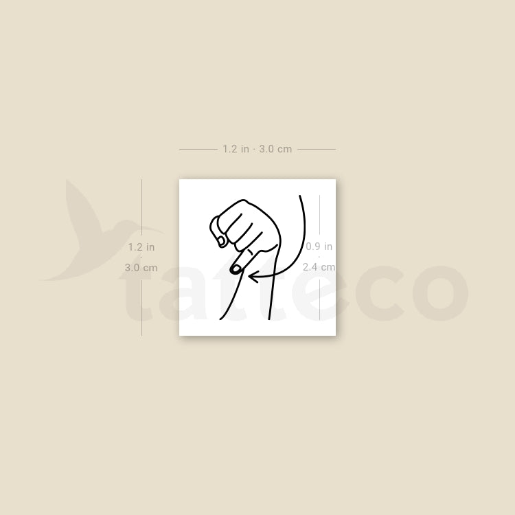 Sign Language J Temporary Tattoo - Set of 3