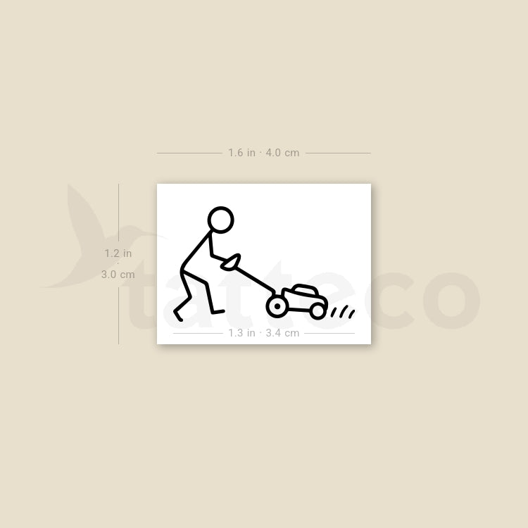 Lawn Mower Temporary Tattoo - Set of 3