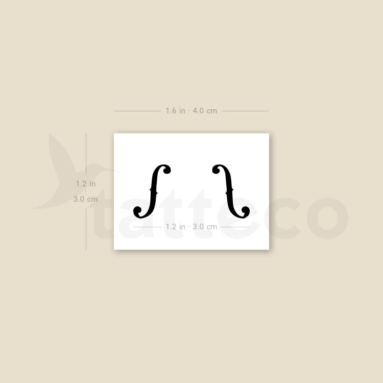 F-holes Temporary Tattoo - Set of 3