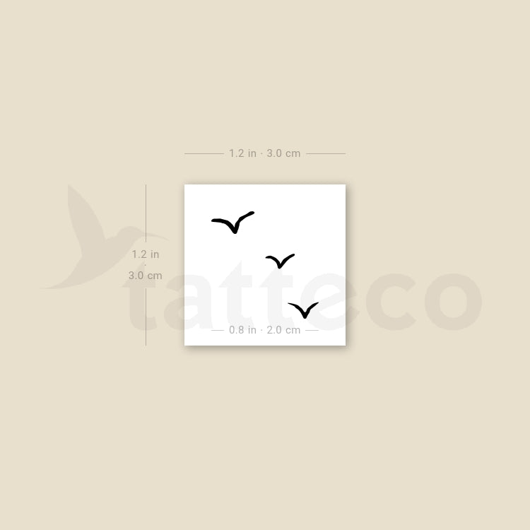 Little Three Birds Temporary Tattoo - Set of 3