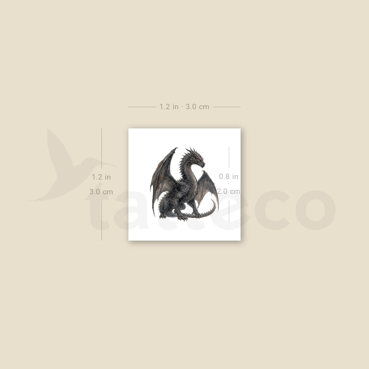 Resting Dragon Temporary Tattoo - Set of 3