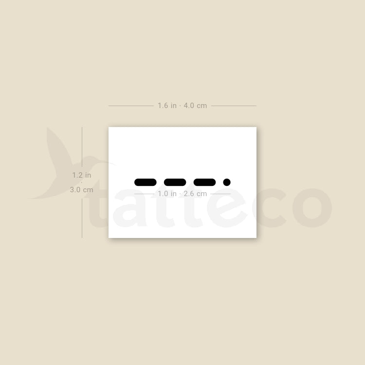 Morse Code J Temporary Tattoo - Set of 3