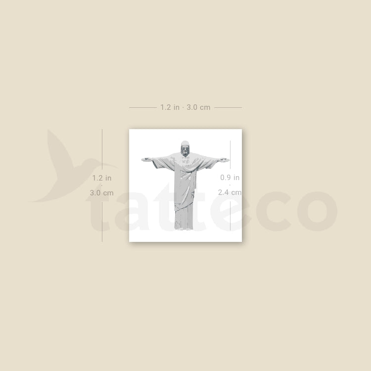 Tatuaje temporal del Cristo Redentor - Juego de 3