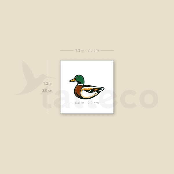 Male Duck Temporary Tattoo - Set of 3