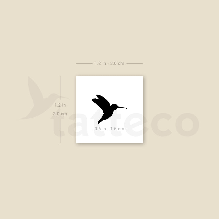Blackwork Hummingbird Temporary Tattoo - Set of 3