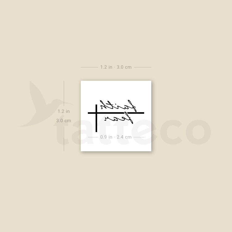 Small Faith Over Fear Temporary Tattoo - Set of 3