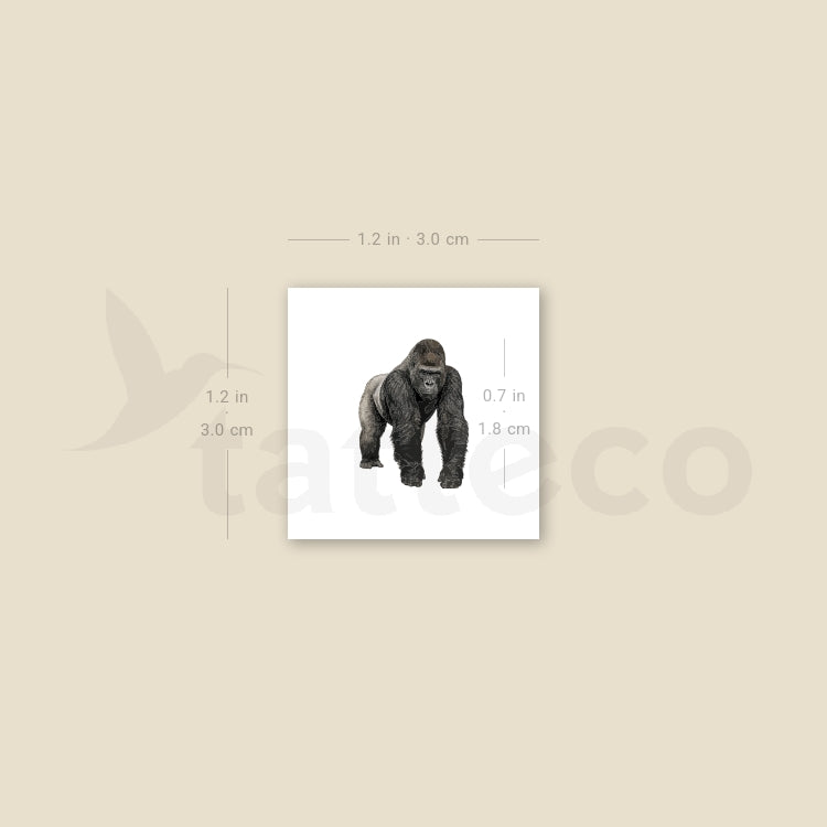 Gorilla Temporary Tattoo - Set of 3