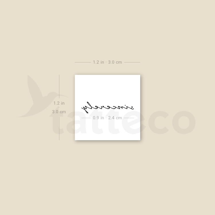 Sincerely Temporary Tattoo - Set of 3