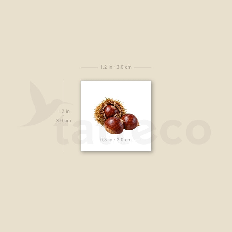 Chestnuts Temporary Tattoo - Set of 3