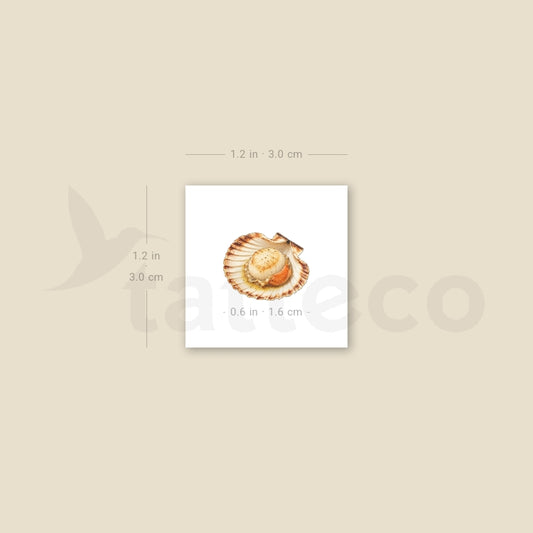 Watercolor Scallop Temporary Tattoo - Set of 3