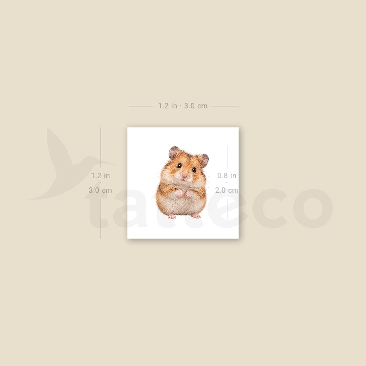 Watercolor Hamster Temporary Tattoo - Set of 3