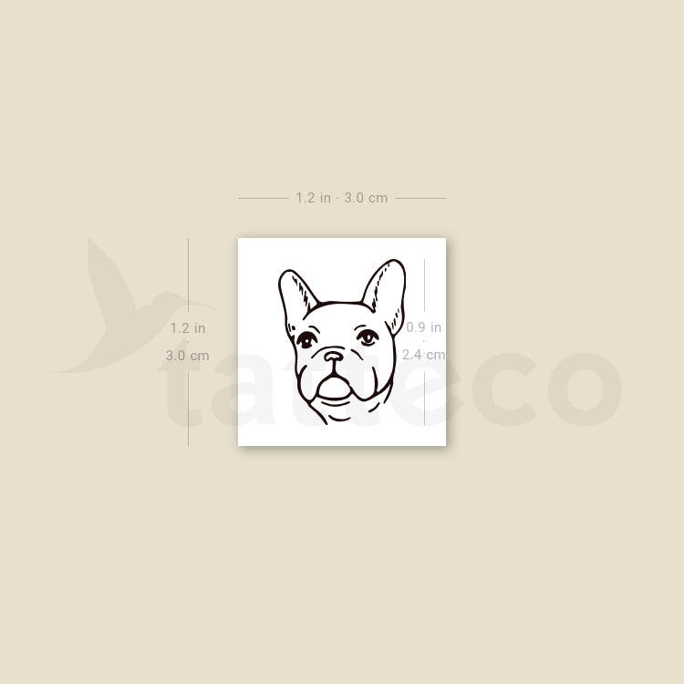 French Bulldog Temporary Tattoo - Set of 3