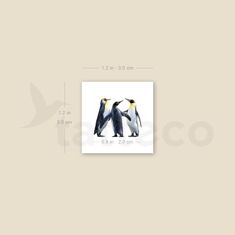Three Penguins Temporary Tattoo - Set of 3