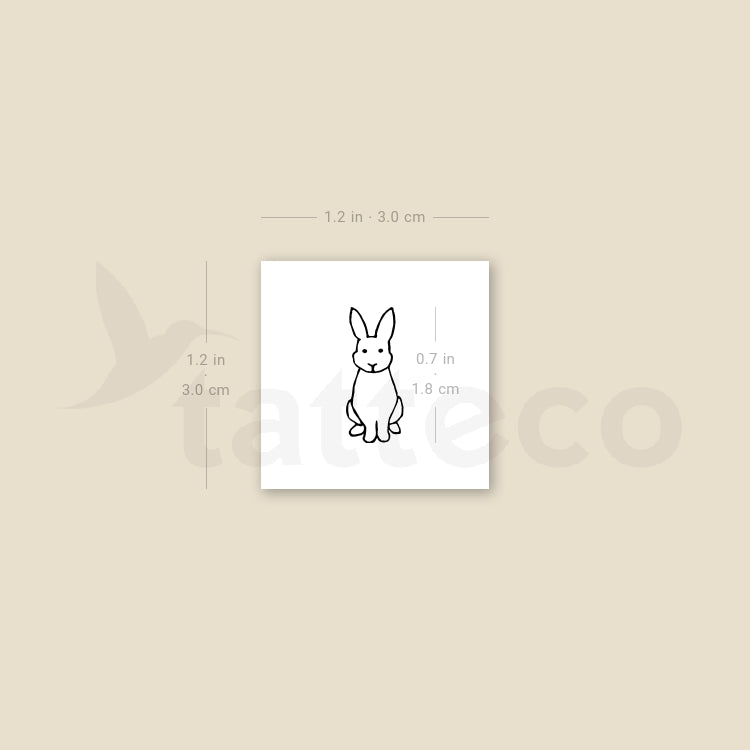Sitted Rabbit Temporary Tattoo - Set of 3
