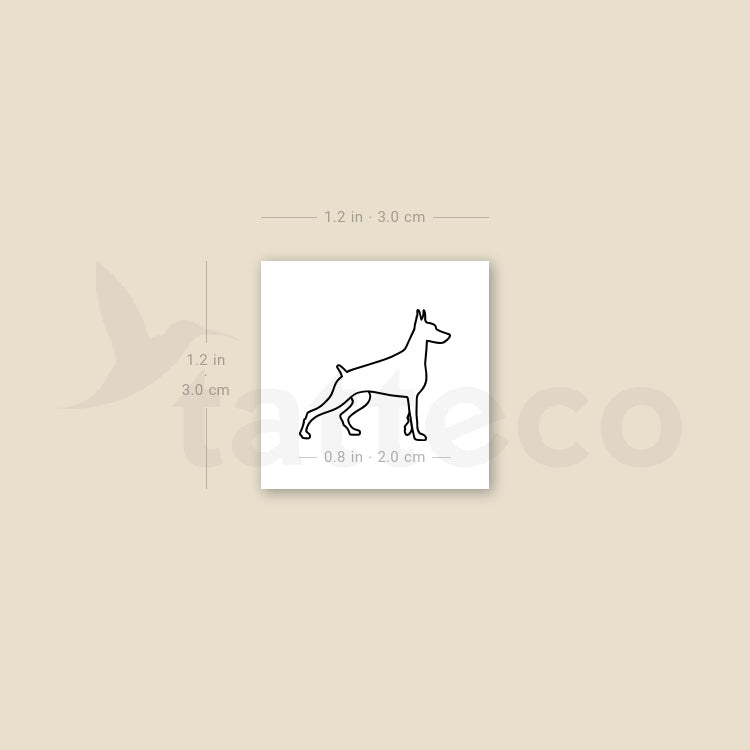 Doberman Temporary Tattoo - Set of 3