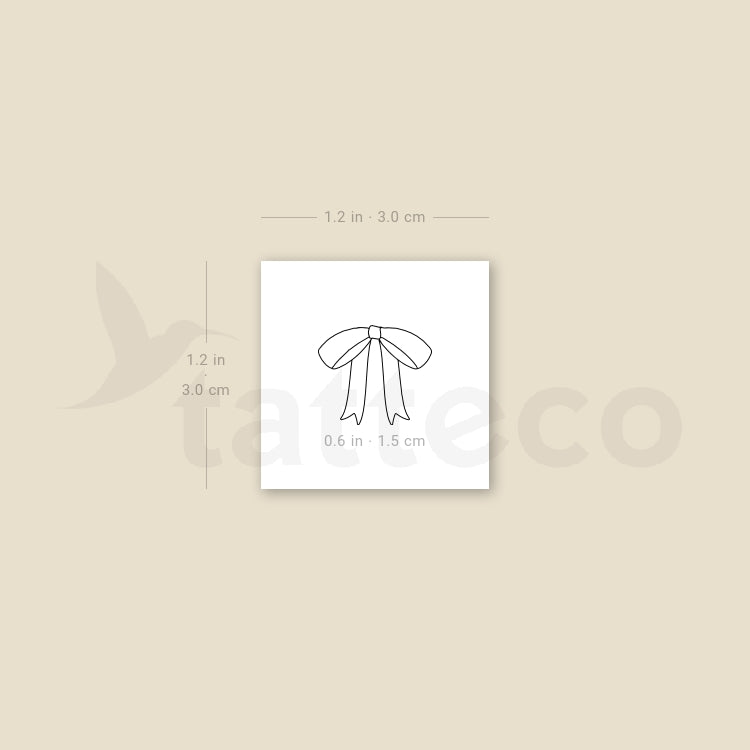 Small Fine Line Bow Temporary Tattoo - Set of 3