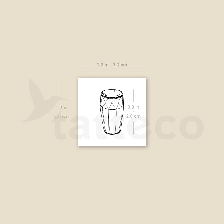 Bongo Drum Temporary Tattoo - Set of 3