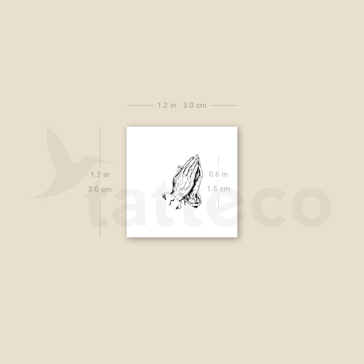 Little Praying Hands Temporary Tattoo - Set of 3