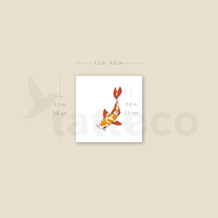 Koi Fish Temporary Tattoo - Set of 3