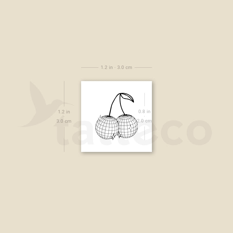 Disco Cherries Temporary Tattoo - Set of 3