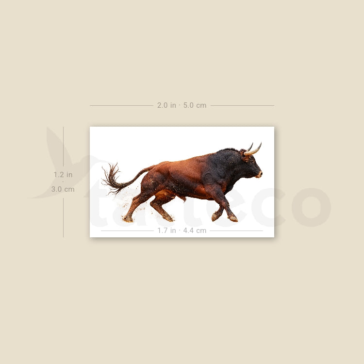 Spanish Fighting Bull Temporary Tattoo - Set of 3