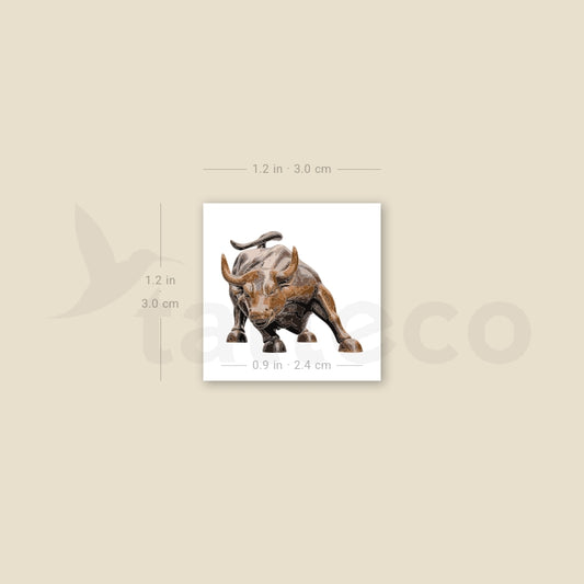 NY Charging Bull Temporary Tattoo - Set of 3