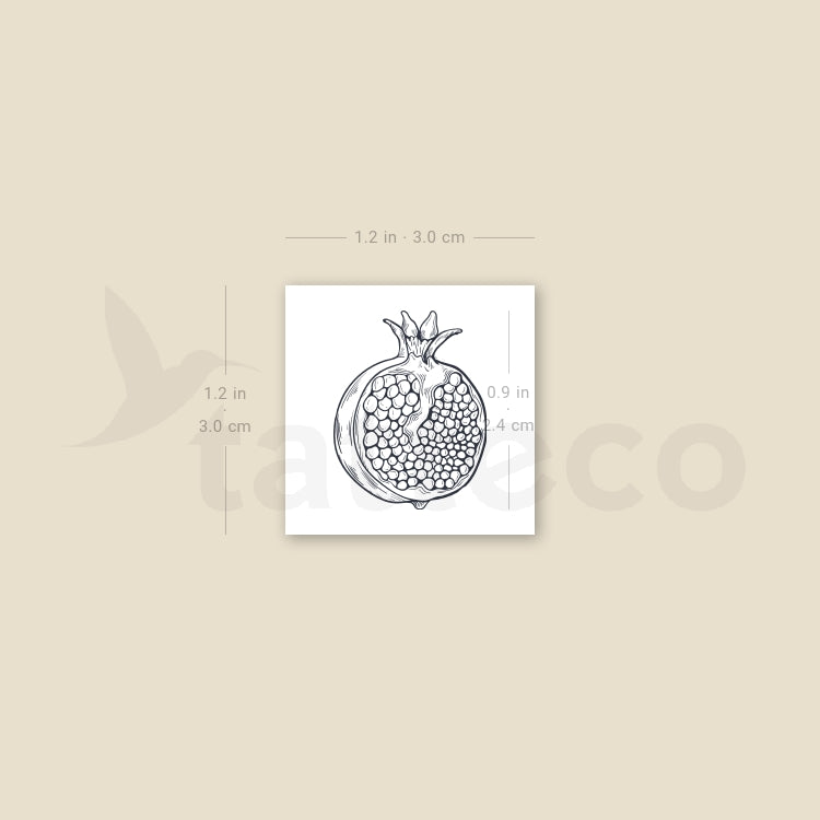Pomegranate Temporary Tattoo - Set of 3
