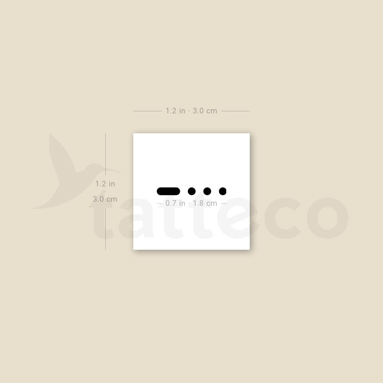 Morse Code V Temporary Tattoo - Set of 3