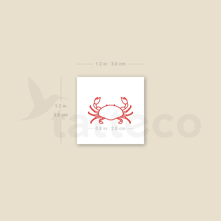 Red Crab Temporary Tattoo - Set of 3