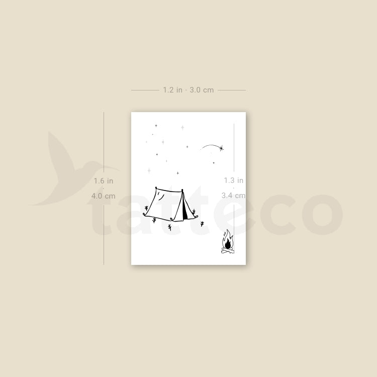 Camping Temporary Tattoo - Set of 3