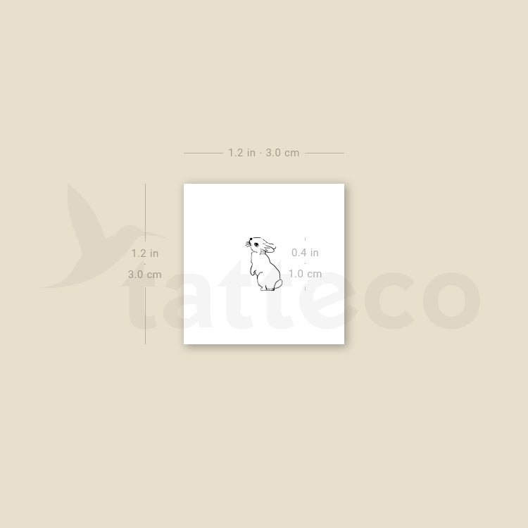 Tiny Standing Rabbit Temporary Tattoo - Set of 3