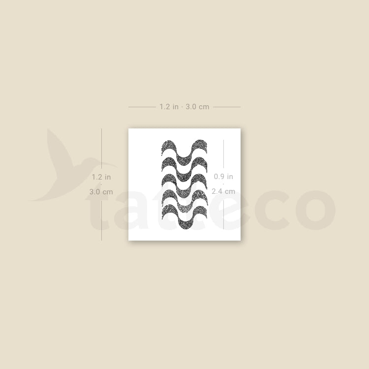Little Ipanema Beach Pattern Temporary Tattoo - Set of 3