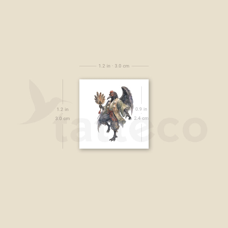 Karasu Tengu Temporary Tattoo - Set of 3