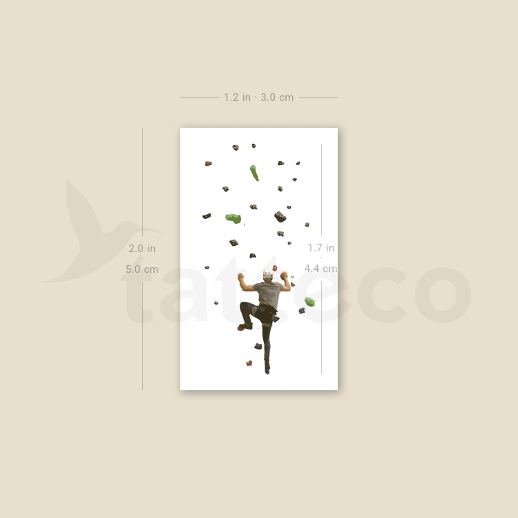 Climbing Wall Climber Temporary Tattoo - Set of 3