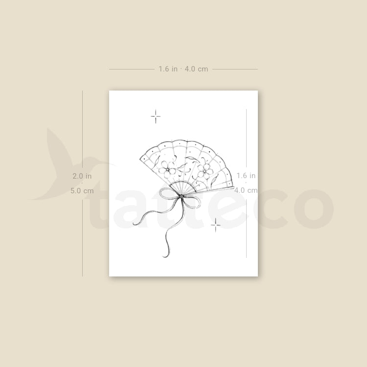 Hand Fan By Stefano Mazza Temporary Tattoo - Set of 3