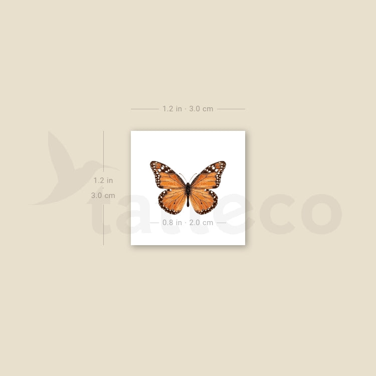 Orange Butterfly Temporary Tattoo - Set of 3