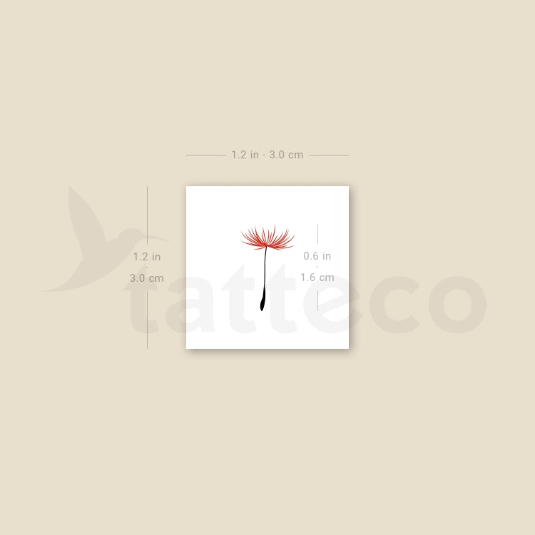 Red Dandelion Seed Temporary Tattoo - Set of 3