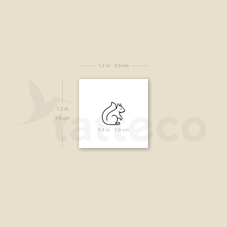 Tiny Squirrel Temporary Tattoo - Set of 3