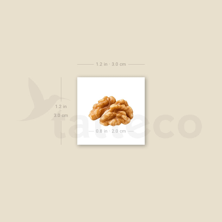 Walnut Kernel Temporary Tattoo - Set of 3