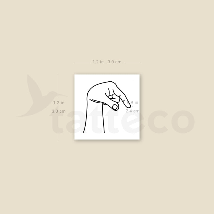 Sign Language Q Temporary Tattoo - Set of 3