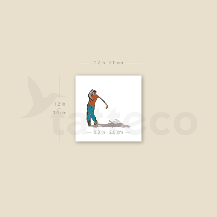 Golfer Temporary Tattoo - Set of 3