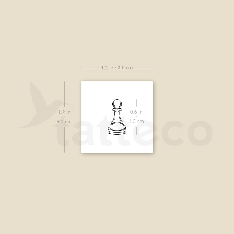 Chess Pawn Temporary Tattoo - Set of 3