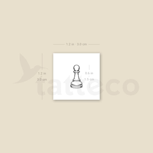 Chess Pawn Temporary Tattoo - Set of 3