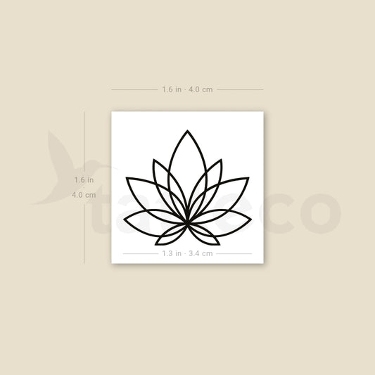 Tatuaje temporal de loto en línea - Juego de 3